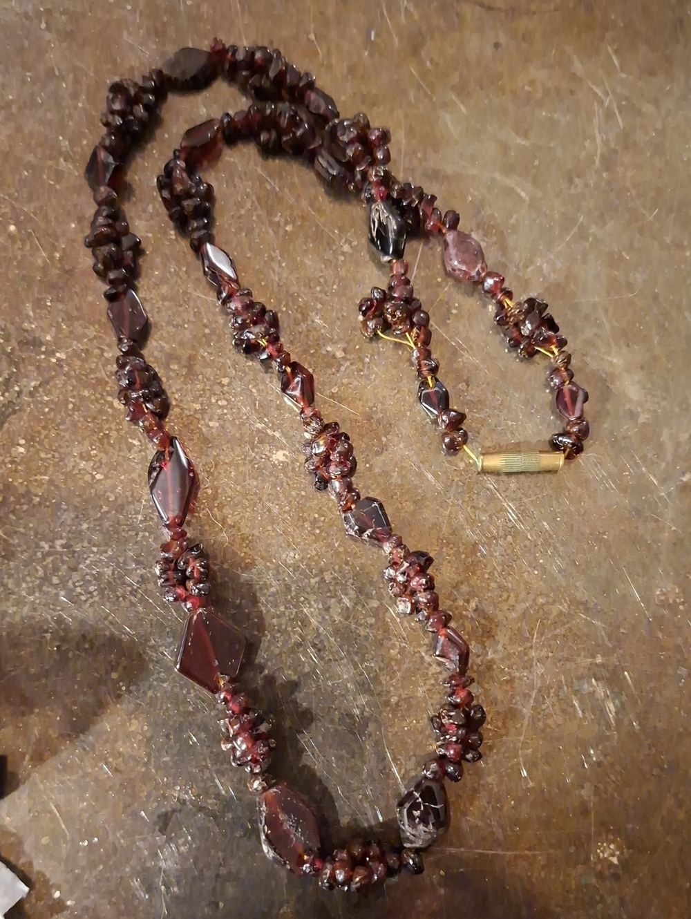 Vintage 21" Garnet Stone Necklace